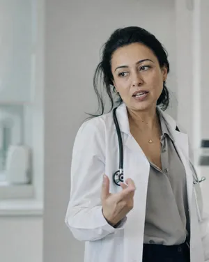 Portrait of a nurse practitioner in a clinic